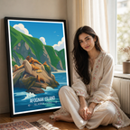 Afognak Island - Alaska - Travel Poster Print Modern Style Wall Art