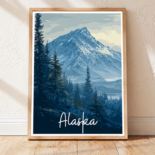 Alaska - Travel Poster Print Modern Style Wall Art - Art Print - Travel Art Poster