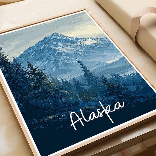 Alaska - Travel Poster Print Modern Style Wall Art - Art Print - Travel Art Poster