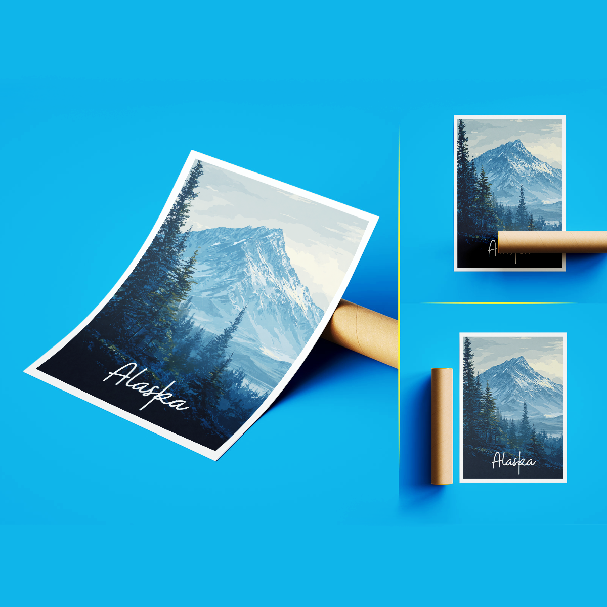 Alaska - Travel Poster Print Modern Style Wall Art