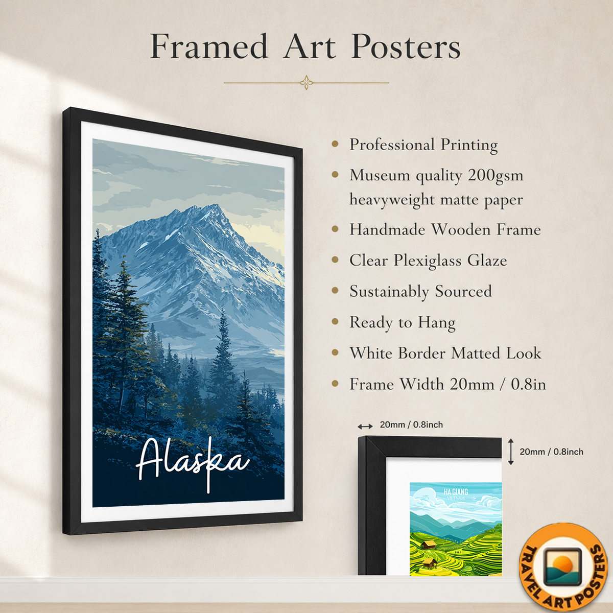 Alaska - Travel Poster Print Modern Style Wall Art