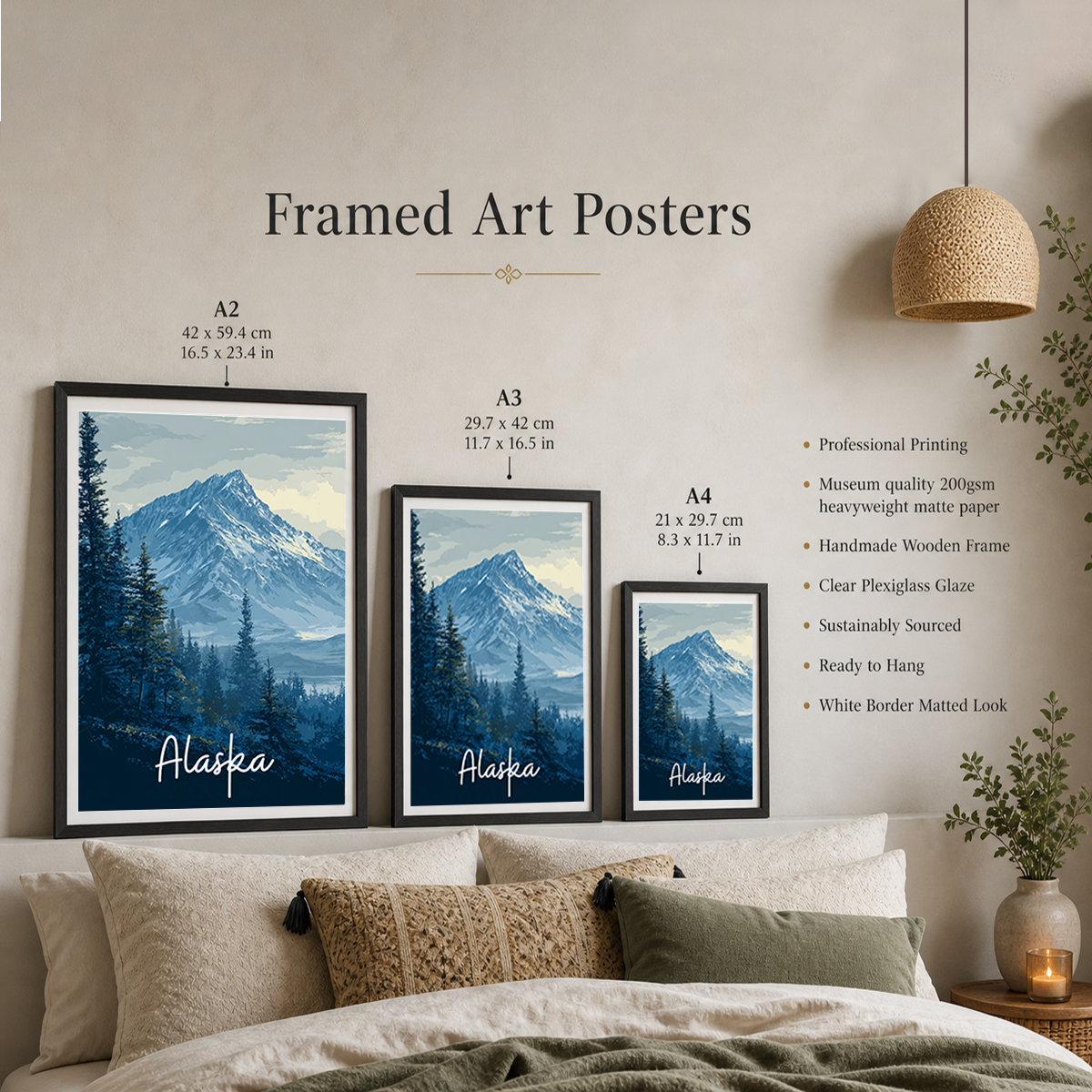 Alaska - Travel Poster Print Modern Style Wall Art