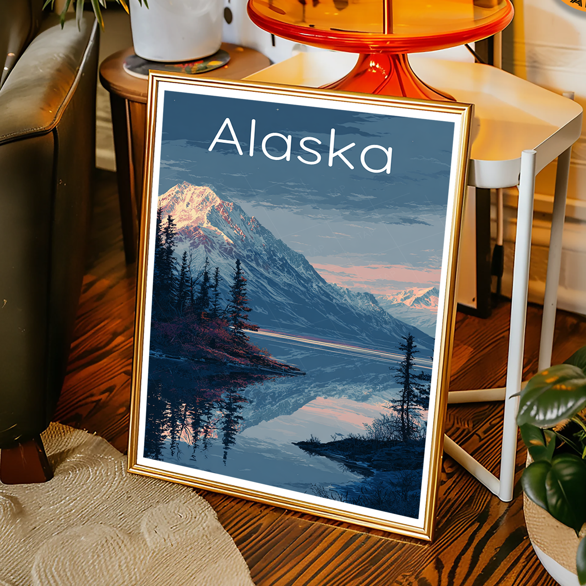 Alaska - Travel Poster Print Modern Style Wall Art - Art Print - Travel Art Poster