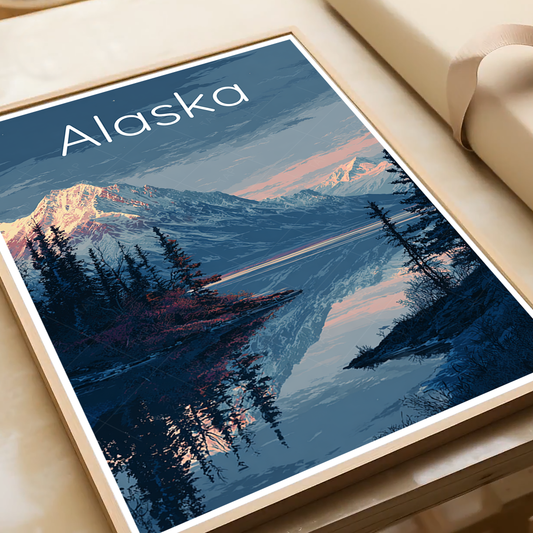 Alaska - Travel Poster Print Modern Style Wall Art - Art Print - Travel Art Poster