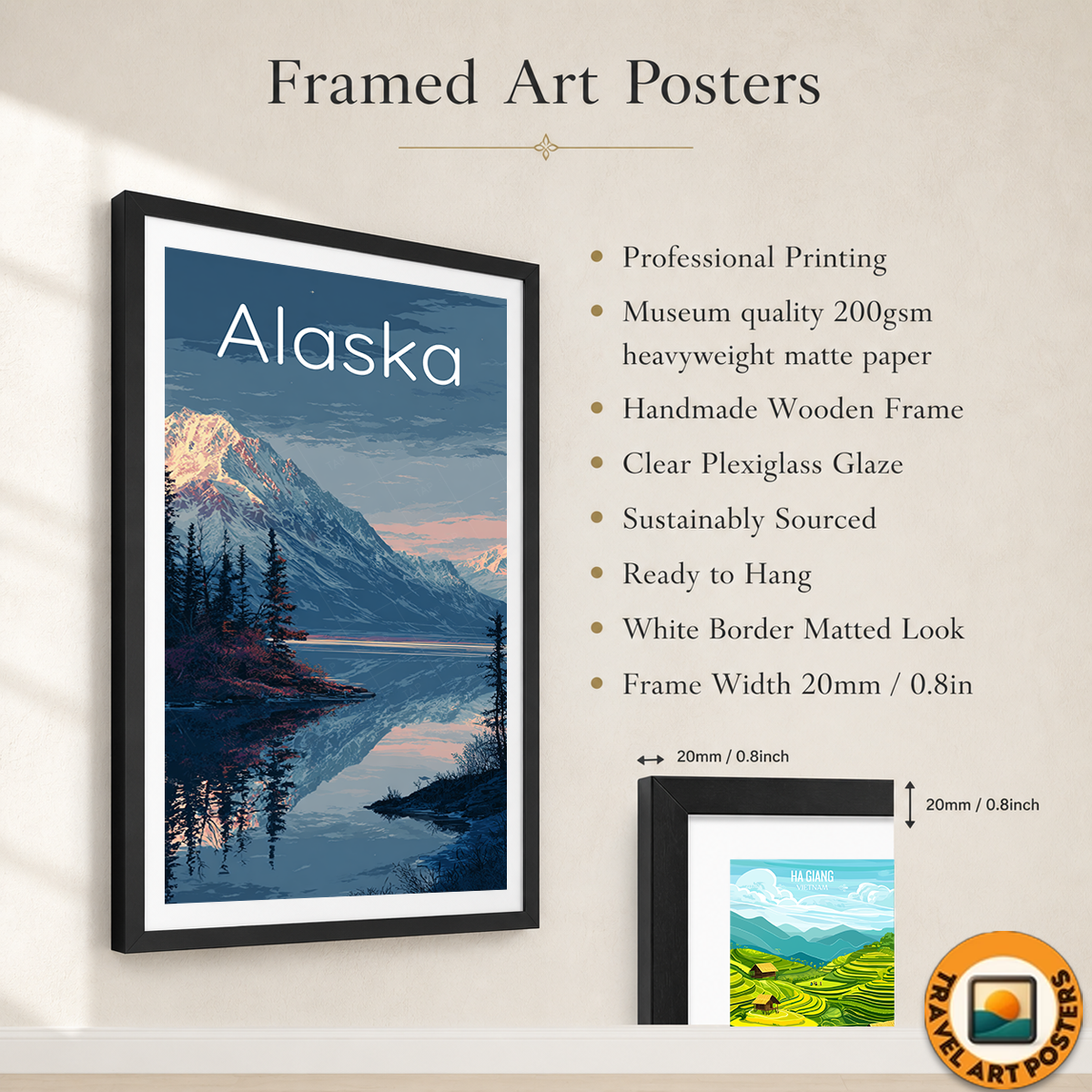 Alaska - Travel Poster Print Modern Style Wall Art - Art Print - Travel Art Poster