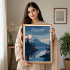 Alaska - Travel Poster Print Modern Style Wall Art - Art Print - Travel Art Poster