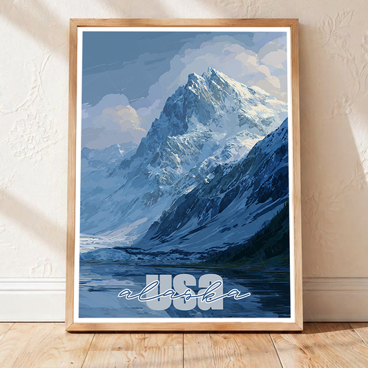 Alaska - Travel Poster Print Modern Style Wall Art - Art Print - Travel Art Poster