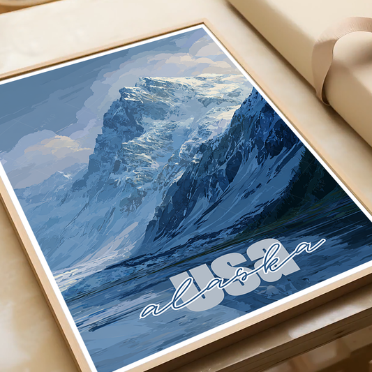 Alaska - Travel Poster Print Modern Style Wall Art - Art Print - Travel Art Poster
