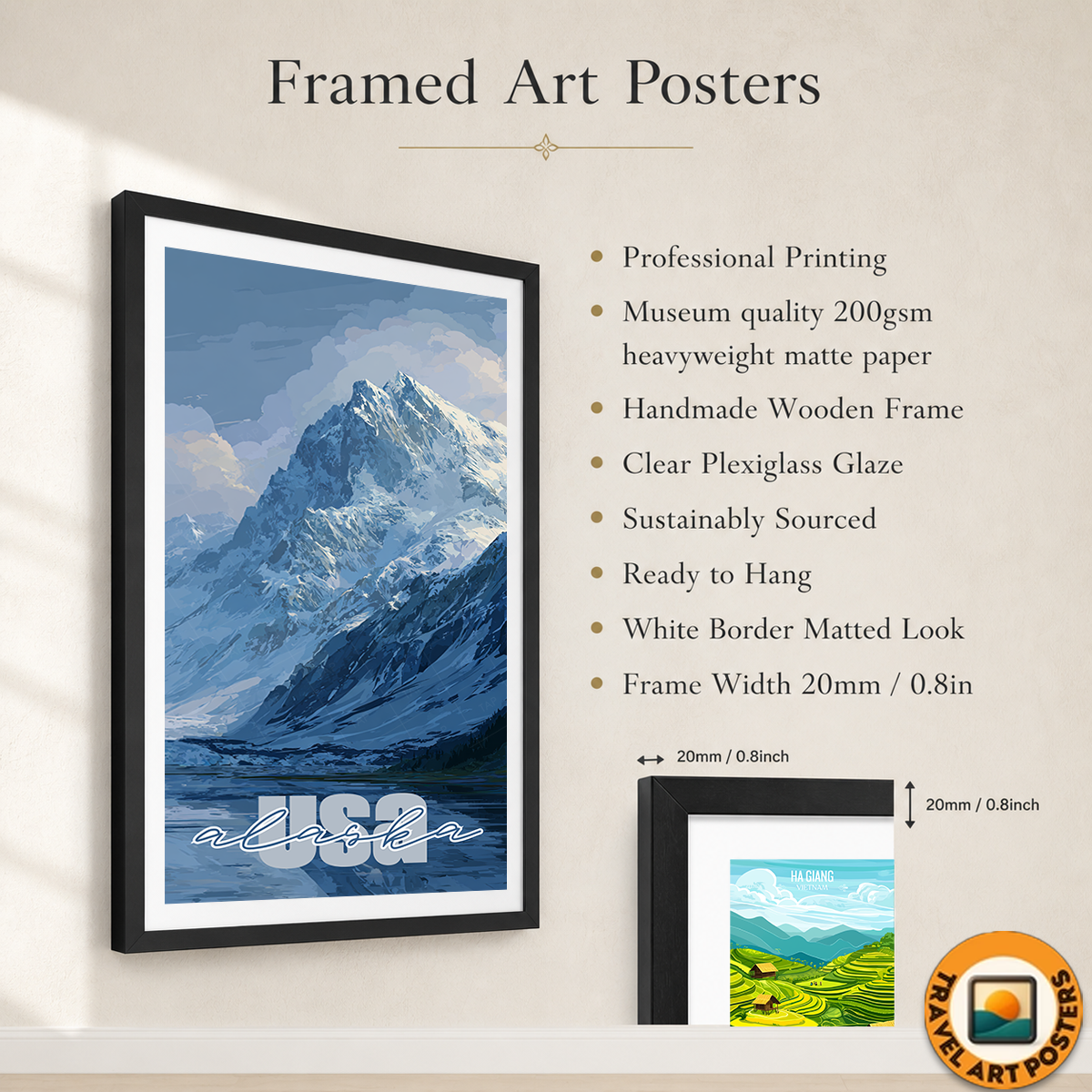 Alaska - Travel Poster Print Modern Style Wall Art