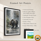 Alaskan Grizzly - Alaska - Travel Poster Print Modern Style Wall Art