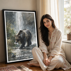 Alaskan Grizzly - Alaska - Travel Poster Print Modern Style Wall Art