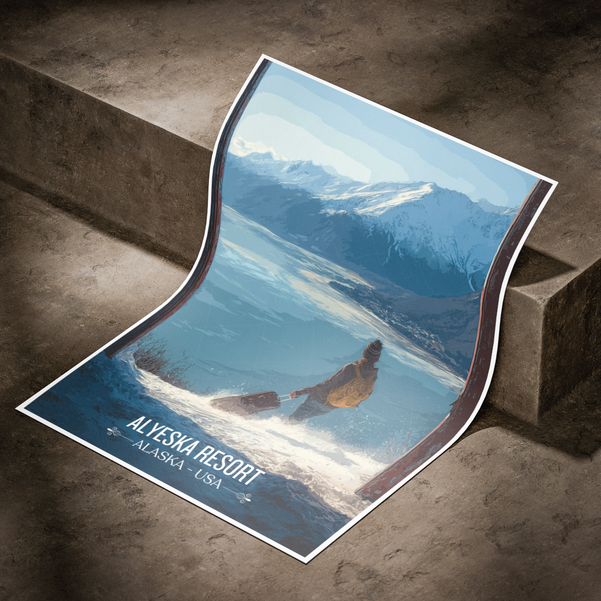 Alyeska Resort - Alaska - Travel Poster Print Modern Style Wall Art