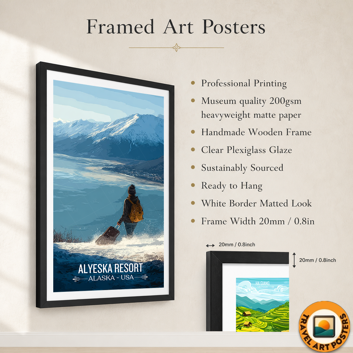 Alyeska Resort - Alaska - Travel Poster Print Modern Style Wall Art