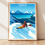 Alyeska Ski - Alaska - Travel Poster Print Modern Style Wall Art