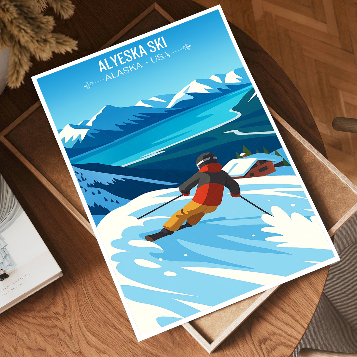 Alyeska Ski - Alaska - Travel Poster Print Modern Style Wall Art