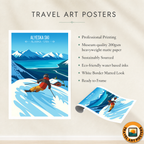 Alyeska Ski - Alaska - Travel Poster Print Modern Style Wall Art
