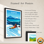 Alyeska Ski - Alaska - Travel Poster Print Modern Style Wall Art