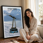Alyeska Tramway - Alaska - Travel Poster Print Modern Style Wall Art