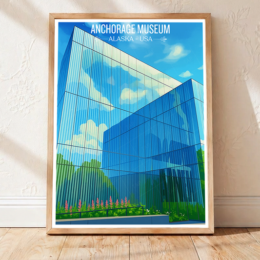 Anchorage Museum - Alaska - Travel Poster Print Modern Style Wall Art - Art Print - Travel Art Poster