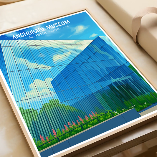 Anchorage Museum - Alaska - Travel Poster Print Modern Style Wall Art - Art Print - Travel Art Poster
