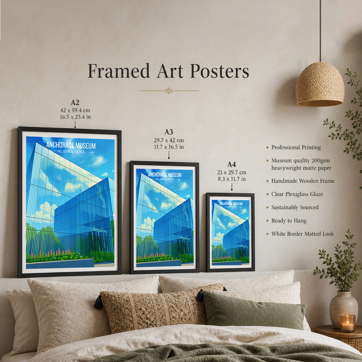 Anchorage Museum - Alaska - Travel Poster Print Modern Style Wall Art