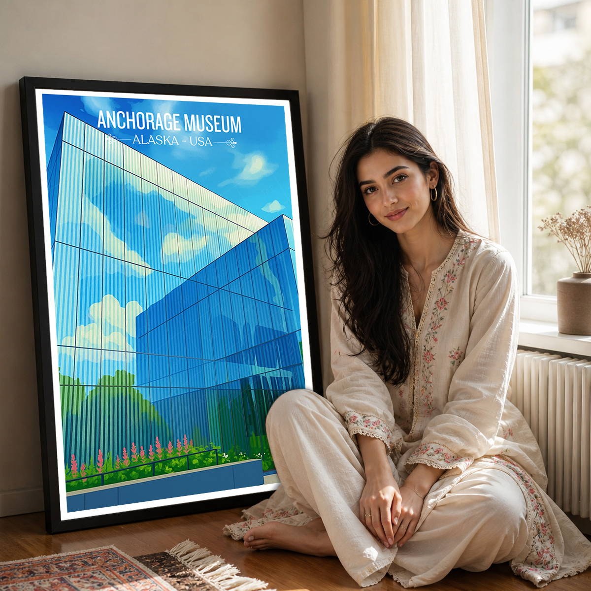 Anchorage Museum - Alaska - Travel Poster Print Modern Style Wall Art