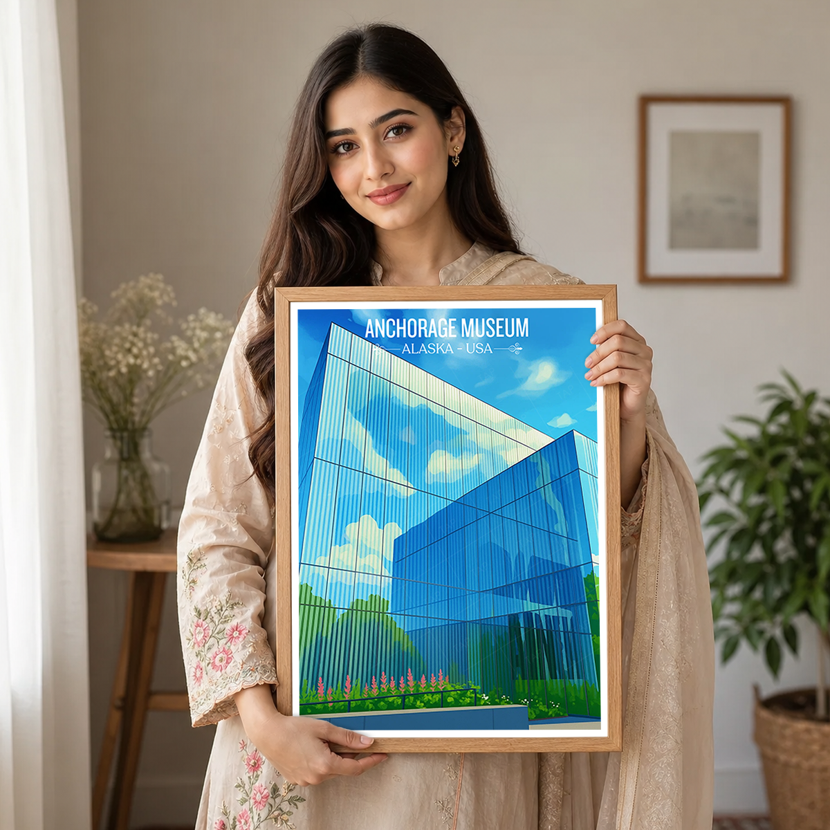 Anchorage Museum - Alaska - Travel Poster Print Modern Style Wall Art