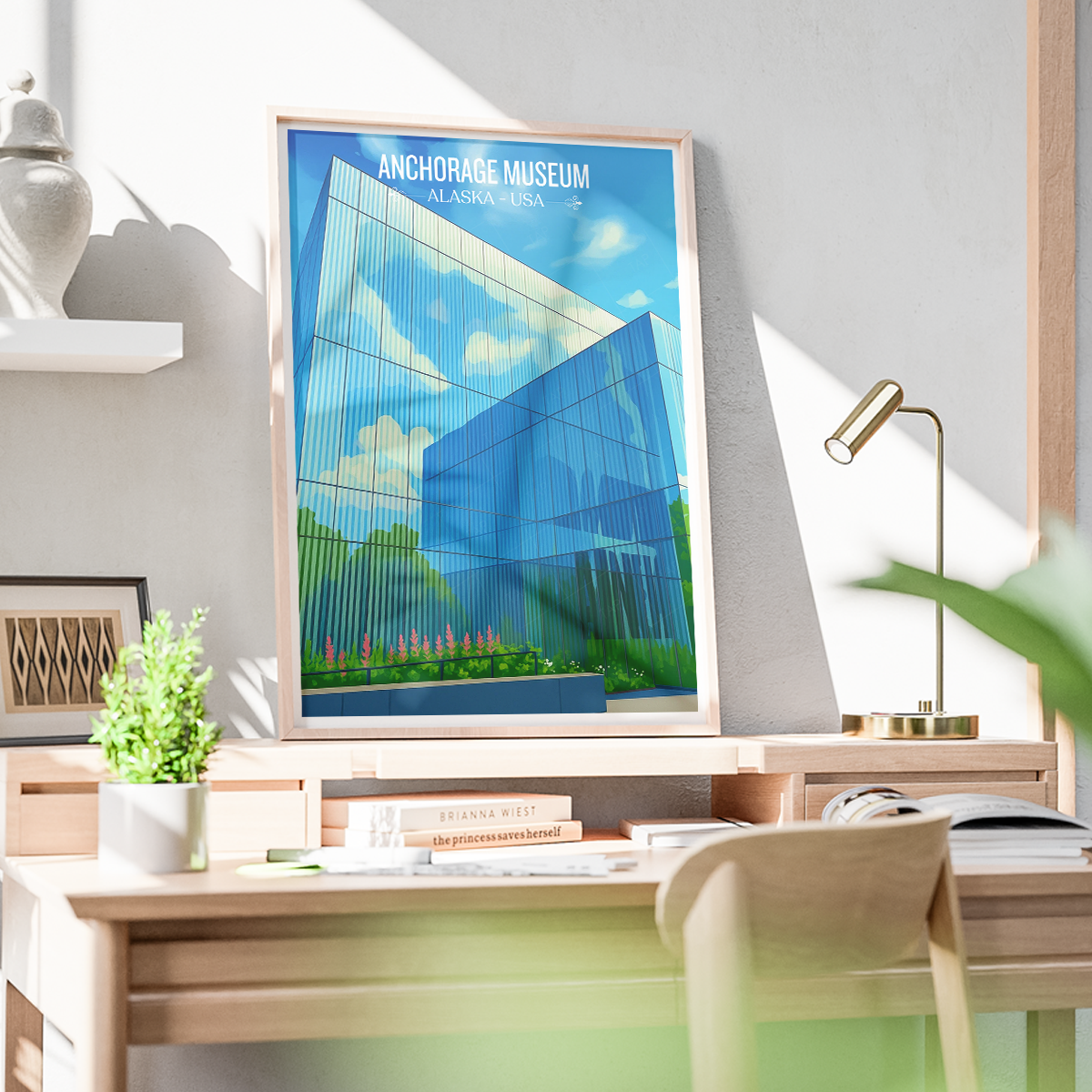 Anchorage Museum - Alaska - Travel Poster Print Modern Style Wall Art