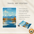 Anchorage - Alaska - Travel Poster Print Modern Style Wall Art