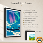 Aurora Borealis - Alaska - Travel Poster Print Modern Style Wall Art