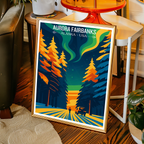 Aurora Fairbanks - Alaska - Travel Poster Print Modern Style Wall Art