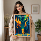 Aurora Fairbanks - Alaska - Travel Poster Print Modern Style Wall Art