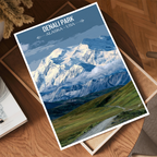 Denali Park - Alaska - Travel Poster Print Modern Style Wall Art