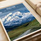 Denali Park - Alaska - Travel Poster Print Modern Style Wall Art