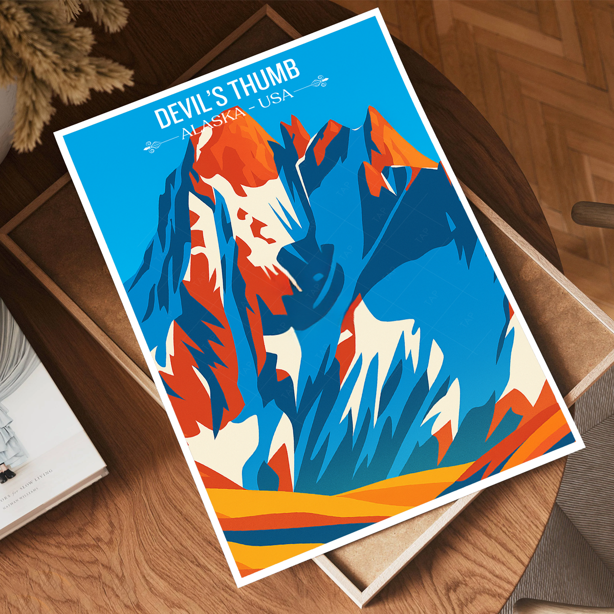 Devil's Thumb - Alaska - Travel Poster Print Modern Style Wall Art