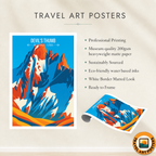 Devil's Thumb - Alaska - Travel Poster Print Modern Style Wall Art