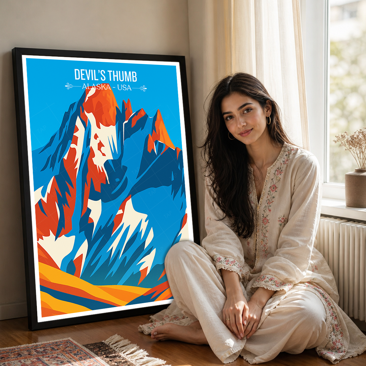 Devil's Thumb - Alaska - Travel Poster Print Modern Style Wall Art