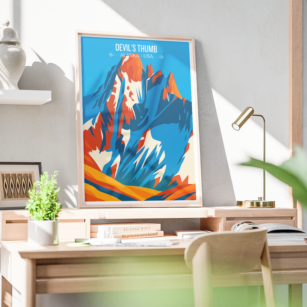 Devil's Thumb - Alaska - Travel Poster Print Modern Style Wall Art