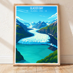 Glacier Bay - Alaska - Travel Poster Print Modern Style Wall Art