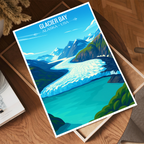 Glacier Bay - Alaska - Travel Poster Print Modern Style Wall Art