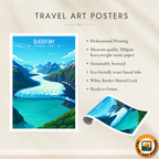 Glacier Bay - Alaska - Travel Poster Print Modern Style Wall Art