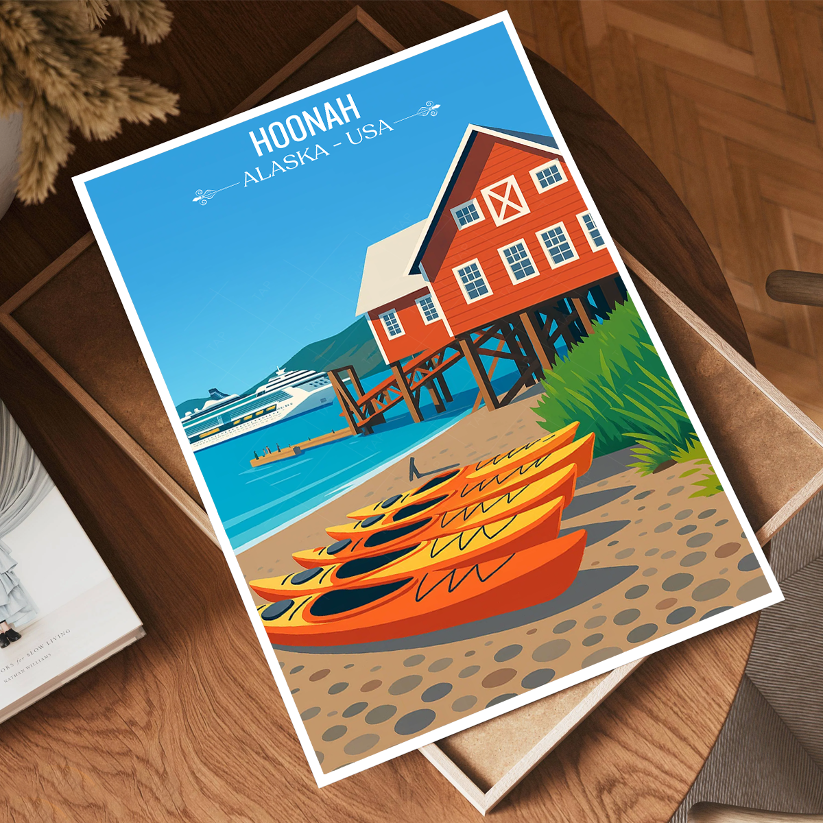 Hoonah - Alaska - Travel Poster Print Modern Style Wall Art