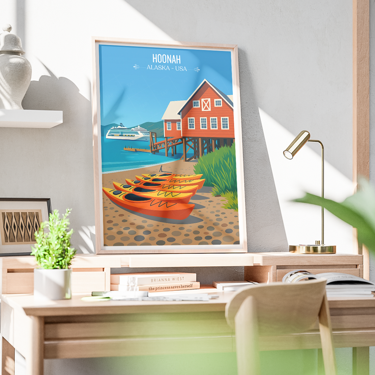 Hoonah - Alaska - Travel Poster Print Modern Style Wall Art