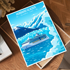Hubbard Glacier - Alaska - Travel Poster Print Modern Style Wall Art