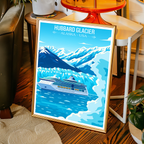 Hubbard Glacier - Alaska - Travel Poster Print Modern Style Wall Art