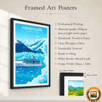 Hubbard Glacier - Alaska - Travel Poster Print Modern Style Wall Art
