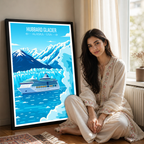 Hubbard Glacier - Alaska - Travel Poster Print Modern Style Wall Art