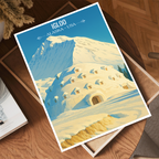 Igloo - Alaska - Travel Poster Print Modern Style Wall Art