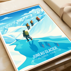 Juneau Glacier - Alaska - Travel Poster Print Modern Style Wall Art