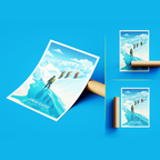 Juneau Glacier - Alaska - Travel Poster Print Modern Style Wall Art